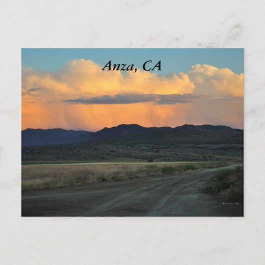 カリフォルニア州アンザの夕日 ポストカード (正面)