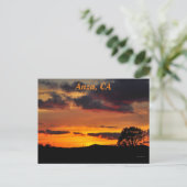 カリフォルニア州アンザの夕日 ポストカード (スタンド正面)
