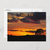 カリフォルニア州アンザの夕日 ポストカード (正面/裏面)