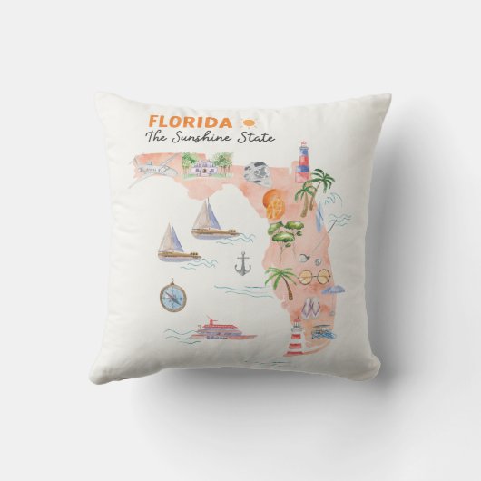 カリフォルニア州アートマップ クッション (裏面)