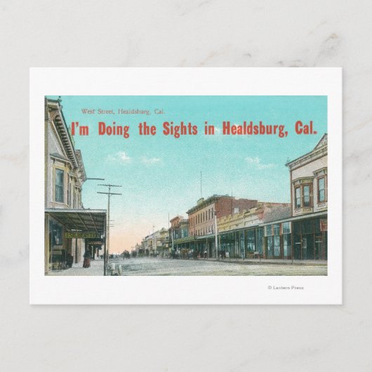 カリフォルニア州ウェストストリートヘルズバーグのビュー ポストカード (正面)