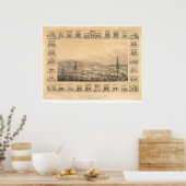 カリフォルニア州ウェバービル。パノラママップ1856 (1846A) ポスター (キッチン)