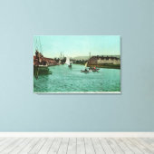 カリフォルニア州ウォーターフロントレッドウッドシティのビュー キャンバスプリント (インサイチュ (ウッドフロア))