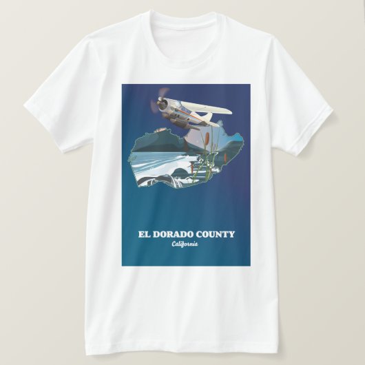 カリフォルニア州エルドラド郡の地図 Tシャツ (デザイン正面)