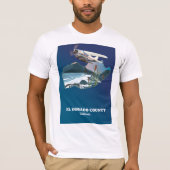 カリフォルニア州エルドラド郡の地図 Tシャツ (正面)