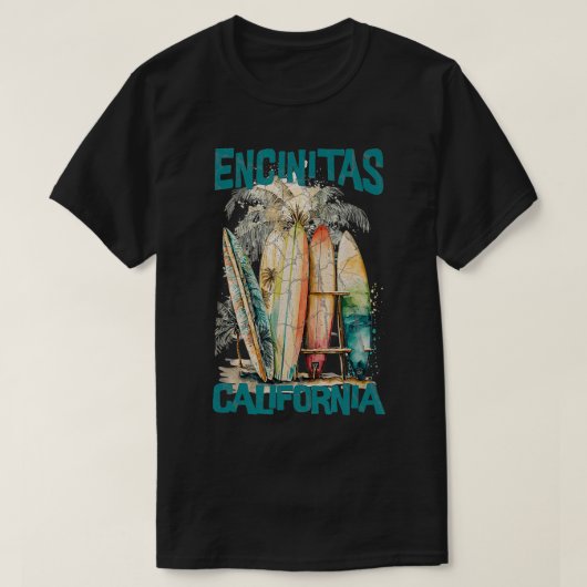 カリフォルニア州エンシニタス Tシャツ (デザイン正面)