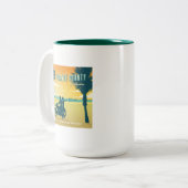 カリフォルニア州オレンジカウンティビーチ ツートーンマグカップ (正面左)