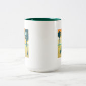 カリフォルニア州オレンジカウンティビーチ ツートーンマグカップ (中央)