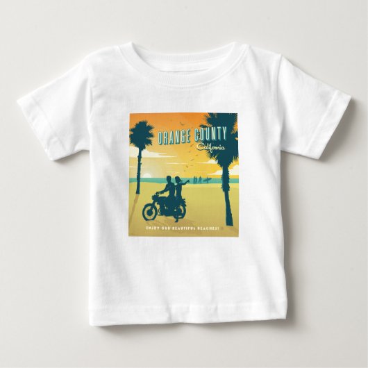 カリフォルニア州オレンジカウンティビーチ ベビーTシャツ (正面)