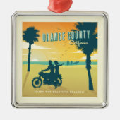 カリフォルニア州オレンジカウンティビーチ メタルオーナメント (正面)