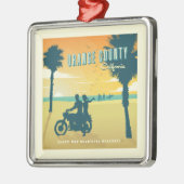 カリフォルニア州オレンジカウンティビーチ メタルオーナメント (左)