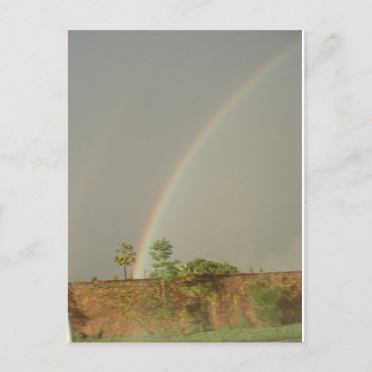 カリフォルニア州オレンジ郡ダブルレインボー ポストカード (正面)