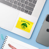 カリフォルニア州オークランド国旗 シール (ノートパソコンとiPhone)