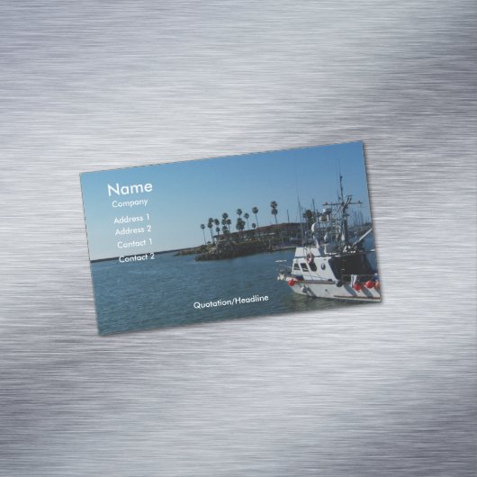 カリフォルニア州オーシャンサイドのボート –  マグネット名刺 (インサイチュ)