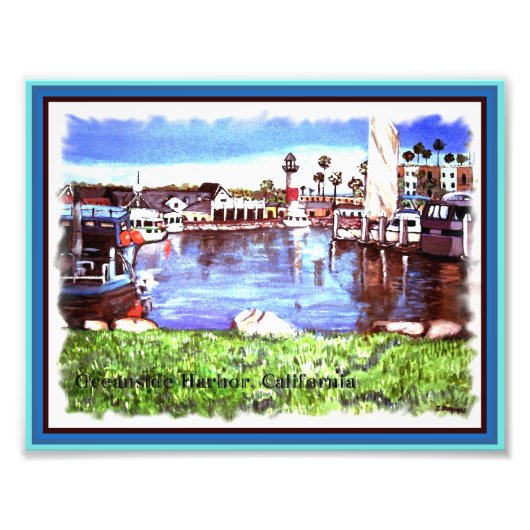 カリフォルニア州オーシャンサイドハーバー写真 フォトプリント (正面)
