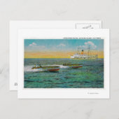 カリフォルニア州カタリナ島でのスピードボート ポストカード (正面/裏面)