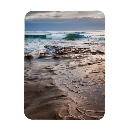 カリフォルニア州カリフォルニア州ビーチで波打ち マグネット (縦)