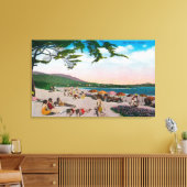 カリフォルニア州カーメルのビーチシーン キャンバスプリント (インサイチュ (リビング))