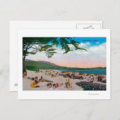 カリフォルニア州カーメルのビーチシーン ポストカード (正面/裏面)