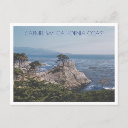 カリフォルニア州カーメル湾の海岸 ビンテージ写真 ポストカード (正面)
