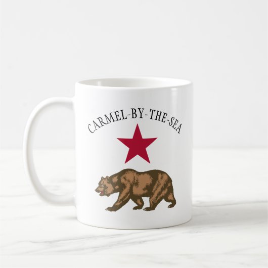 カリフォルニア州カーメル・バイ・ザ・シー コーヒーマグカップ (左)