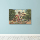 カリフォルニア州カーメル – ミッション・サン・カルロス・デ・ボロメオ キャンバスプリント (インサイチュ (ウッドフロア))