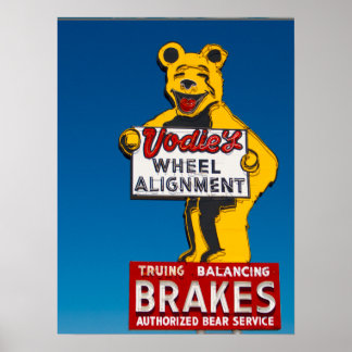 カリフォルニア州ガーデングローブのVodie's Giant VintageNeonサイン ポスター