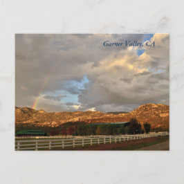 カリフォルニア州ガーナーバレーのレインボーハガキ ポストカード