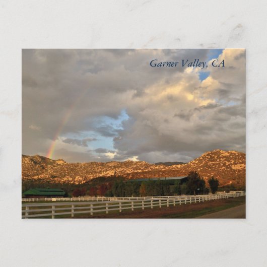 カリフォルニア州ガーナーバレーのレインボーハガキ ポストカード (正面)