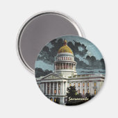 カリフォルニア州キャピトルムーンライトマグネット マグネット (正面/裏面)