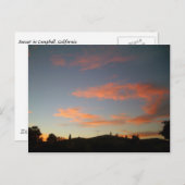 カリフォルニア州キャンベルの夕日 ポストカード (正面/裏面)