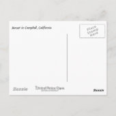 カリフォルニア州キャンベルの夕日 ポストカード (裏面)