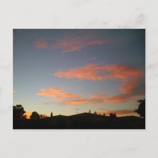 カリフォルニア州キャンベルの夕日 ポストカード (正面)