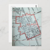 カリフォルニア州ギルロイのヴィンテージマップ ポストカード (正面/裏面)