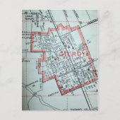 カリフォルニア州ギルロイのヴィンテージマップ ポストカード (正面)