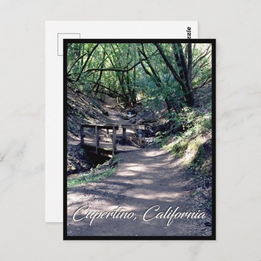 カリフォルニア州クペルティーノのランチョにある橋 ポストカード (正面/裏面)