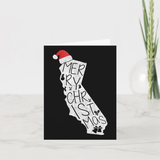 カリフォルニア州クリスマスグラフィック醜いクリスマス汗 カード (正面)