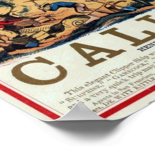 カリフォルニア州クリッパー船歴史レプロポスター ポスター (角)