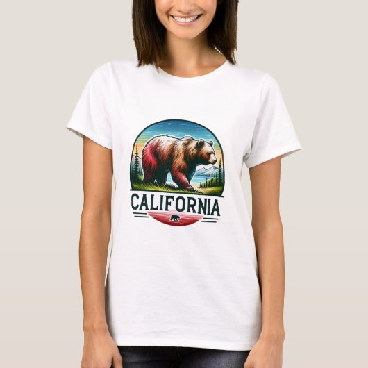 カリフォルニア州グリズリーベア Tシャツ (正面)
