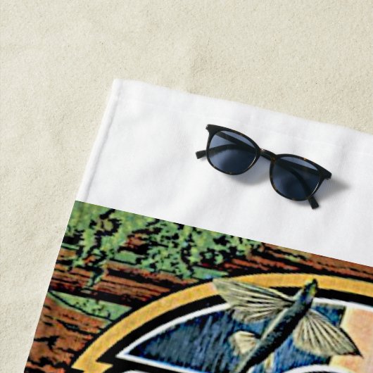 カリフォルニア州グリーティングスレトロウェストコーストアート ビーチタオル (インサイチュ)