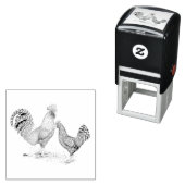 カリフォルニア州グレーの雄鶏とメーン セルフインキングスタンプ (インサイチュ)