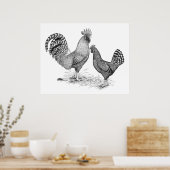 カリフォルニア州グレーの雄鶏とメーン ポスター (キッチン)