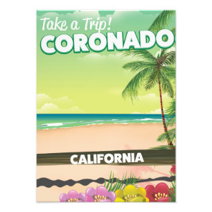カリフォルニア州コロナド ビーチ 旅行ポスター フォトプリント