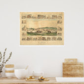 カリフォルニア州コロンビア。パノラママップ1855 (0441A) ポスター (キッチン)