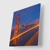 カリフォルニア州ゴールデンゲートブリッジ スクエア壁時計 (傾斜)