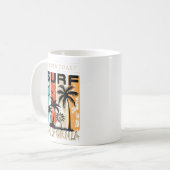 カリフォルニア州ゴールデンコースト、ヴィンテージサンセットグラフィック コーヒーマグカップ (正面左)