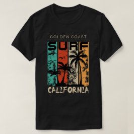 カリフォルニア州ゴールデンコースト、ヴィンテージサンセットグラフィック Tシャツ