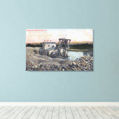 カリフォルニア州ゴールドオロビルの浚渫船 キャンバスプリント (インサイチュ (ウッドフロア))