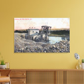 カリフォルニア州ゴールドオロビルの浚渫船 キャンバスプリント (インサイチュ (リビング))