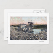 カリフォルニア州ゴールドオロビルの浚渫船 ポストカード (正面/裏面)